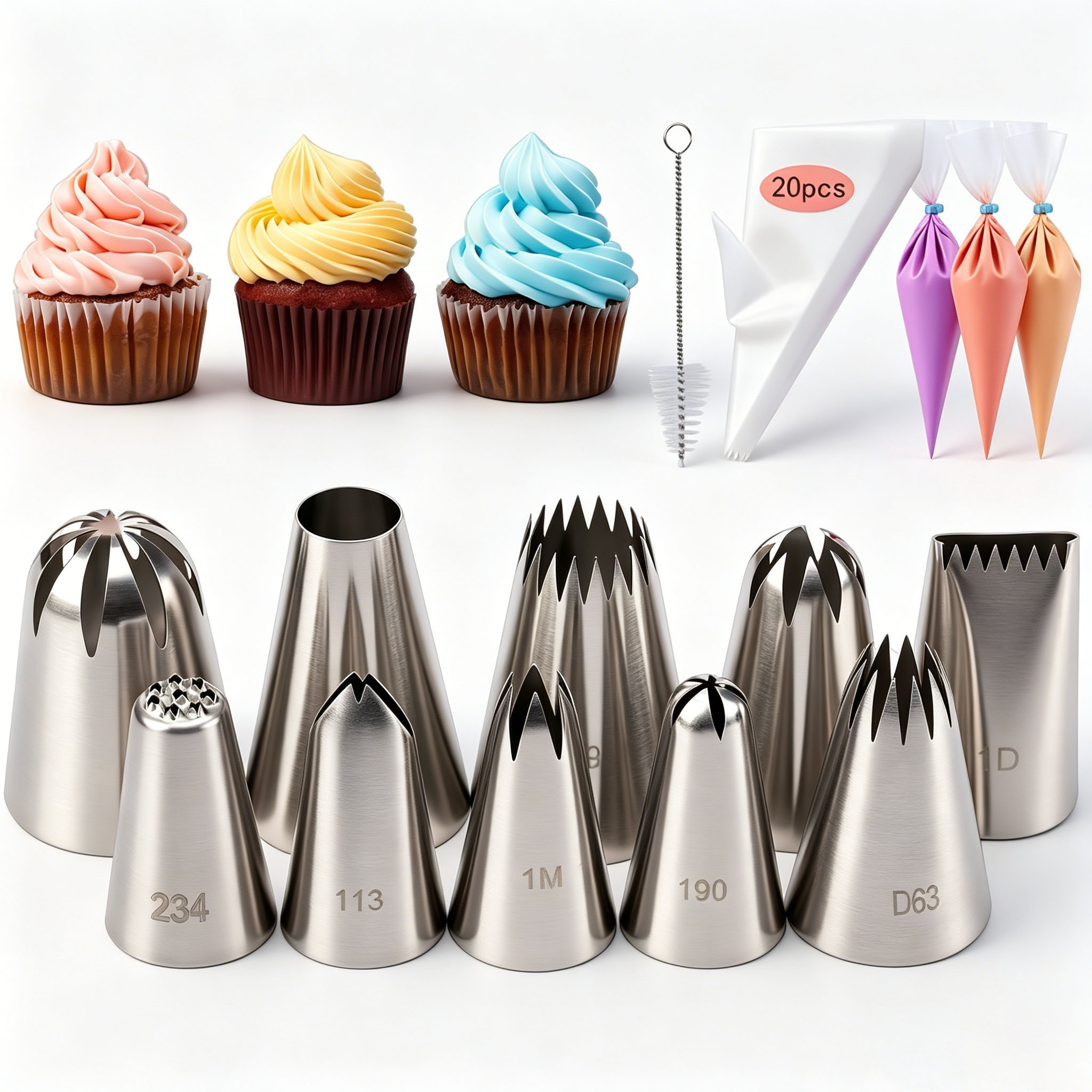 Conjunto de 31 bicos de confei - Piping Bag Disposable avaliação e preço